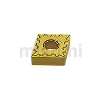 80°菱形0°后角精加工負角型車削用刀片（帶孔型）【10個裝】