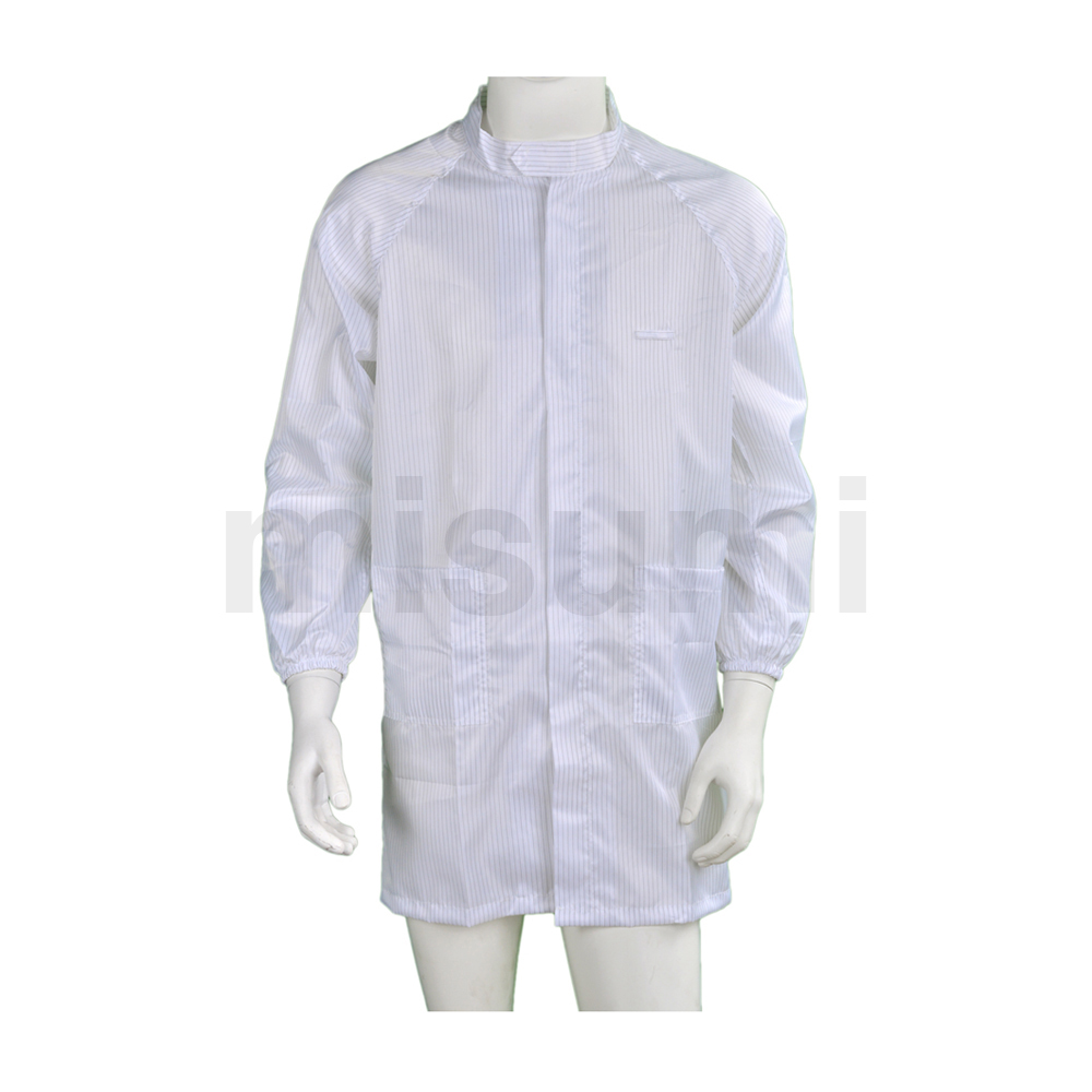 白色條紋防靜電立領(lǐng)拉鏈大褂