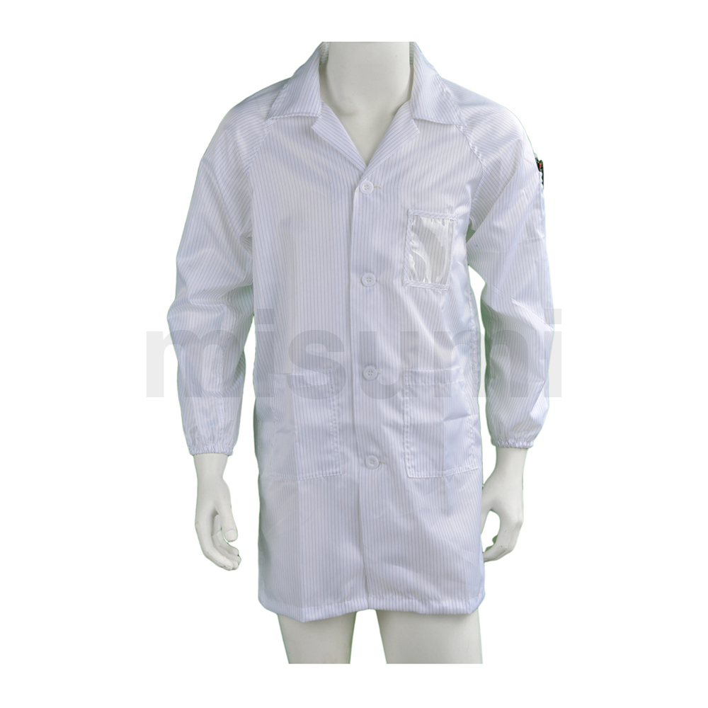 白色條紋防靜電翻領(lǐng)紐扣大褂定制款