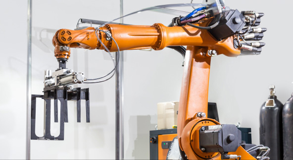 末端執(zhí)行器搭配卡爪的機(jī)械手臂