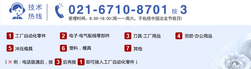 技術熱線：021-6710-8701 按 3