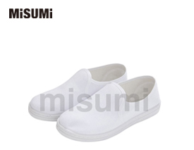 PVC防靜電白色帆布中巾鞋