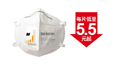 9501V+折疊耳帶式防顆粒物口罩