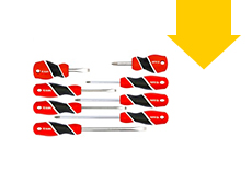 8件套三色柄螺絲批組套  透明塑料盒包裝