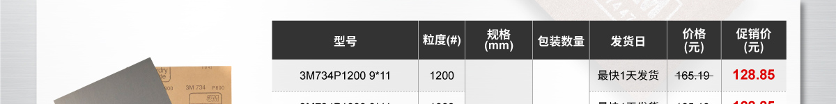 3M耐水砂紙734系列紙