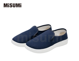 PU防靜電藏青色帆布中巾鞋