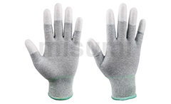 碳纖維PU涂指手套 防靜電