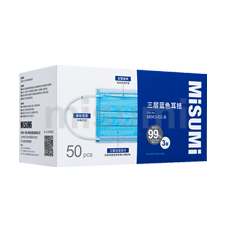 一次性藍(lán)色平面口罩 