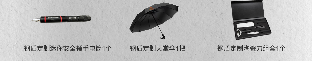 鋼盾定制迷你安全錘手電筒1個