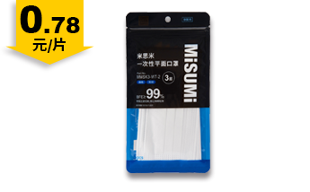 超舒適白色平面口罩(5片裝)