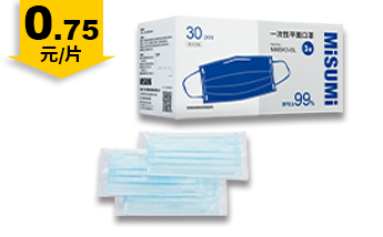 便攜款藍(lán)色平面口罩(單片獨(dú)立包裝)
