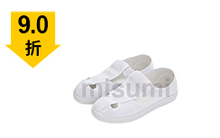 PVC防靜電白色帆布四孔鞋