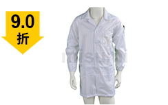 白色條紋防靜電翻領(lǐng)紐扣大褂定制款