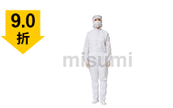 白色網(wǎng)格防靜電連帽連體服