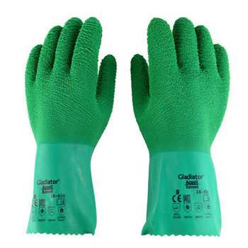 綠色天然橡膠帶內(nèi)襯手套