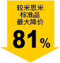 較米思米標準品最大降價81%
